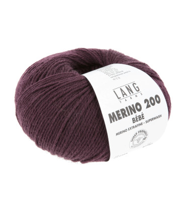 LANG YARNS MERINO 200 BEBE Bordeaux
