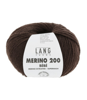 LANG YARNS MERINO 200 BEBE Marron Foncé