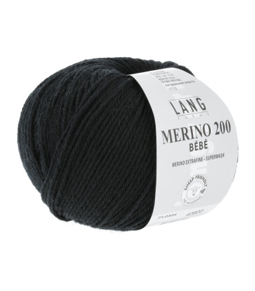 LANG YARNS MERINO 200 BEBE Noir
