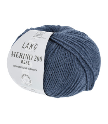 LANG YARNS MERINO 200 BEBE Bleu Jean