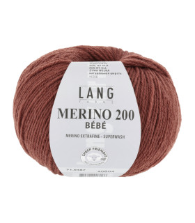 LANG YARNS MERINO 200 BEBE Grenat