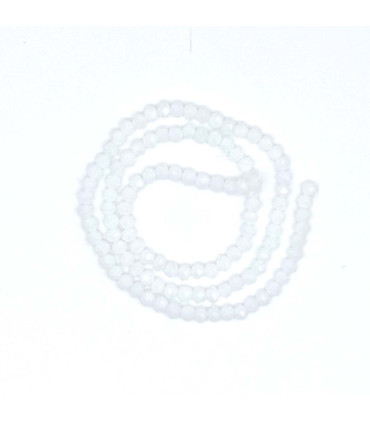Chapelet de perles en verre 4mm - BLANC