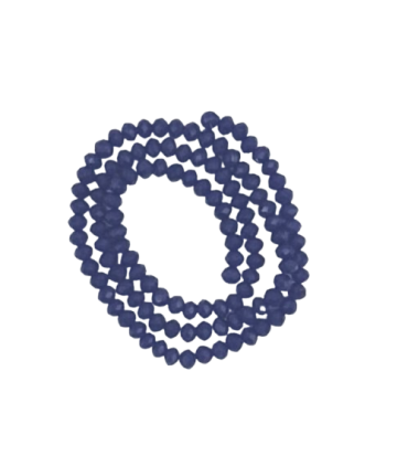 Chapelet de perles en verre 4mm - BLEU NUIT