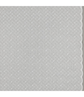 Coton brodé - BLANC - Bordure festonnée