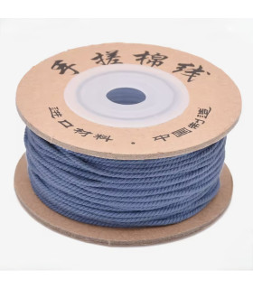 Cordon coton macramé torsadé - 1,2mm - BLEU