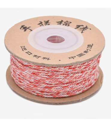 Cordon coton macramé torsadé - 1,2mm - ROUGE ROSE