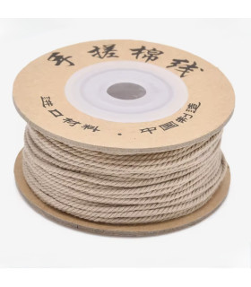 Cordon coton macramé torsadé - 1mm - NATUREL
