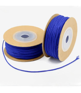 Cordon coton macramé torsadé - 1mm - BLEU ÉLECTRIQUE