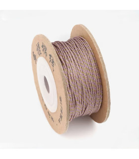 Cordon coton macramé torsadé - 1mm - LUREX LILAS