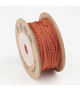 Cordon coton macramé torsadé - 1mm - LUREX ORANGE