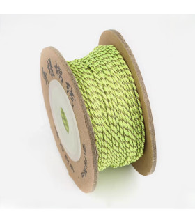 Cordon coton macramé torsadé - 1mm - LUREX JAUNE