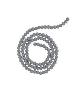 Chapelet de perles en verre 4mm - GRIS SOURIS