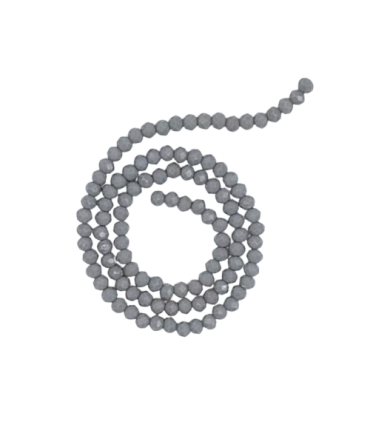 Chapelet de perles en verre 4mm - GRIS SOURIS