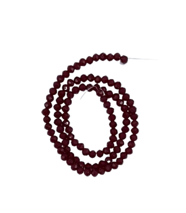 Chapelet de perles en verre 4mm - RUBIS