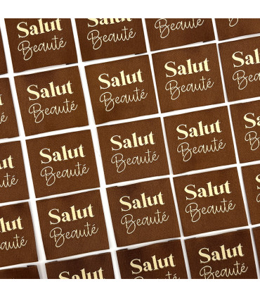 Étiquette tissée à coudre : Salut Beauté - CAMEL