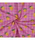 POPPY : Coton Enduit - Rose et citrons