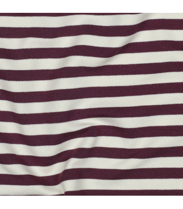 FRENCH TERRY Marinière - ÉCRU / PRUNE