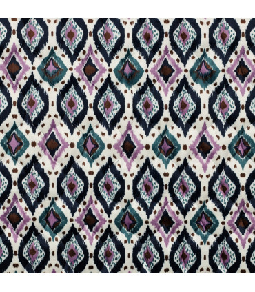POPPY : Velours matelassé double face motif IKAT