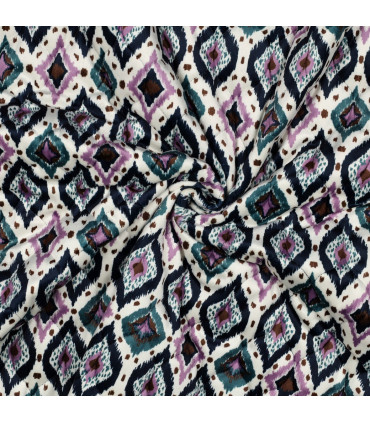 POPPY : Velours matelassé double face motif IKAT