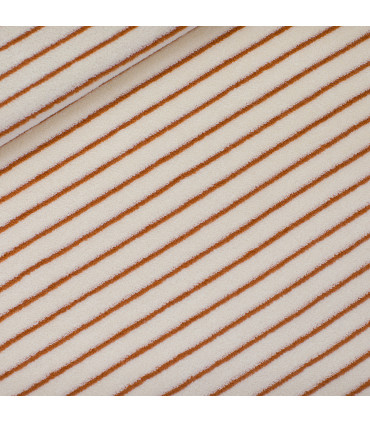 SEE YOU AT SIX : Éponge rayée HORIZONTAL - CRÈME et TERRACOTTA