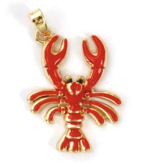 PENDENTIF - Homard - ROUGE et DORÉ