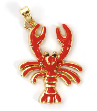 PENDENTIF - Homard - ROUGE et DORÉ
