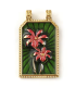 PENDENTIF Plaque Émaillée - Palmiers ROSE VERT et DORÉ