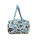 Sac polochon en matelassé indien - Fleuri - MENTHE et fond ÉCRU