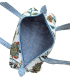 Sac polochon en matelassé indien - Fleuri - MENTHE et fond ÉCRU