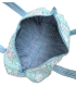 Sac polochon en matelassé indien - Fleuri - BLANC Fond MENTHE