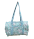 Sac polochon en matelassé indien - Fleuri - BLANC Fond MENTHE