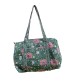 Sac polochon en matelassé indien - Fleuri - BLANC ROUGE fond VERT