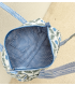 Sac polochon en matelassé indien - Feuille VERTE fond ÉCRU