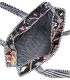 Tote bag indien matelassé zip - Fleurs ROSE JAUNE fond NOIR