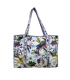 Tote bag indien matelassé zip - VERT VIOLET fond BLANC