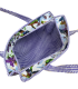 Tote bag indien matelassé zip - VERT VIOLET fond BLANC