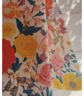 Madame IRIS : Popeline de coton bio - Fleurs -TARA