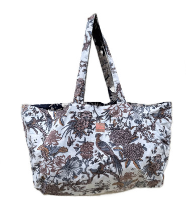 Sac Réversible en Coton Indien - Leïla / Péonie