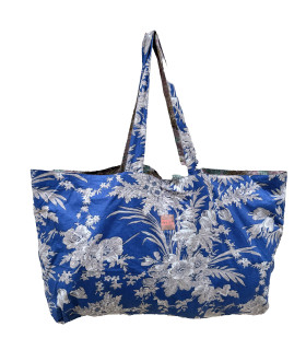 Sac Réversible en Coton Indien - Rajah Blush / Vivianne Bleu