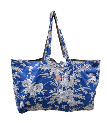 Sac Réversible en Coton Indien - Rajah Blush / Vivianne Bleu