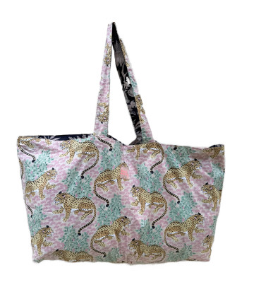Sac Réversible en Coton Indien - Rajah Blush / Vivianne Marine
