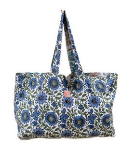 Sac Réversible en Coton Indien - Mowgli / Sunny Bleu