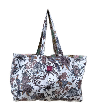 Sac Réversible en Coton Indien - Peonie/ Rajah Blush