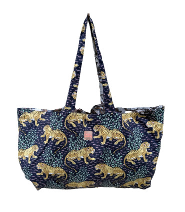 Sac Réversible en Coton Indien - Péonie / Rajah Marine