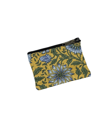 Trousse Coton indien Matelassé - PETIT - Sunny Jaune