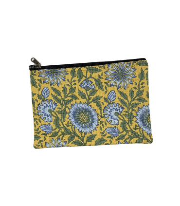 Trousse Coton Indien Matelassé - Grande - Sunny Jaune