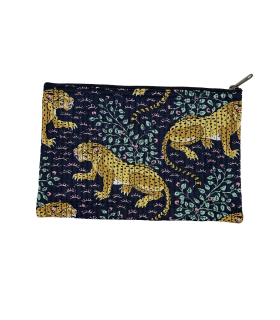 Trousse Coton indien Matelassé - Grande - Rajah marine