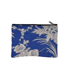 Trousse Coton Indien Matelassé - Grande - Vivianne Bleu