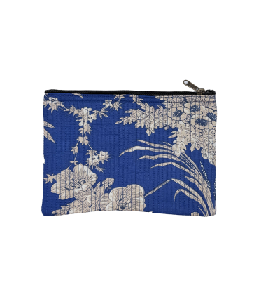 Trousse Coton Indien Matelassé - Grande - Vivianne Bleu