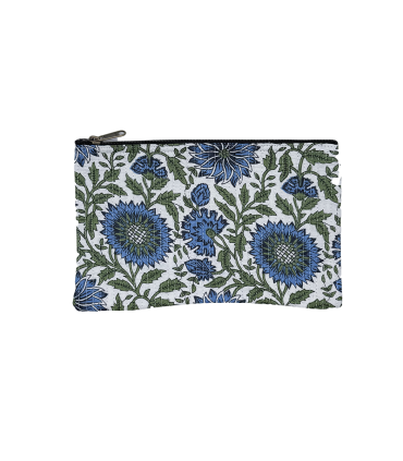 Trousse Coton Indien Matelassé - Grande - Sunny Bleu